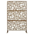 thumbnail image 1 of Outdoor & Indoor Privacy Screen Metal Privacy Screen 76" H×48" W, Freestanding Decorative Privacy Screen for Deck Balcony Patio, Privacy Fence Panels for Outside Lawn Garden PS114 BROWN, 1 of 9