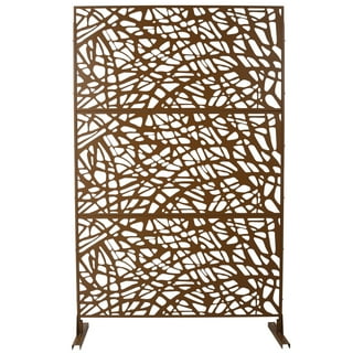 6.3 ft. H x 4 ft. W Rust Red Metal Outdoor Privacy Fence Decorative Screen Panel Garden Fence Panel for Balcony Patio