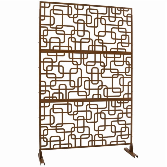 Outdoor & Indoor Privacy Screen Metal Privacy Screen 76" H×48" W, Freestanding Decorative Privacy Screen for Deck Balcony Patio, Privacy Fence Panels for Outside Lawn Garden