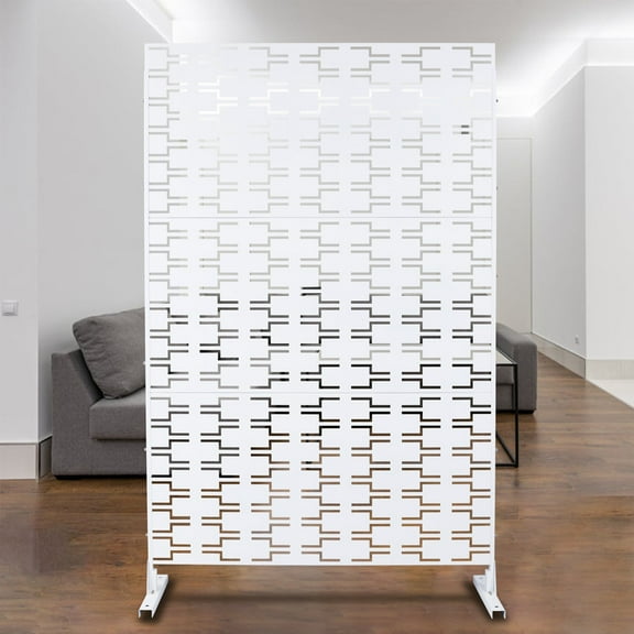 Outdoor & Indoor Privacy Screen Metal Privacy Screen 76" H×48" W, Freestanding Decorative Privacy Screen for Deck Balcony Patio, Privacy Fence Panels for Outside Lawn Garden