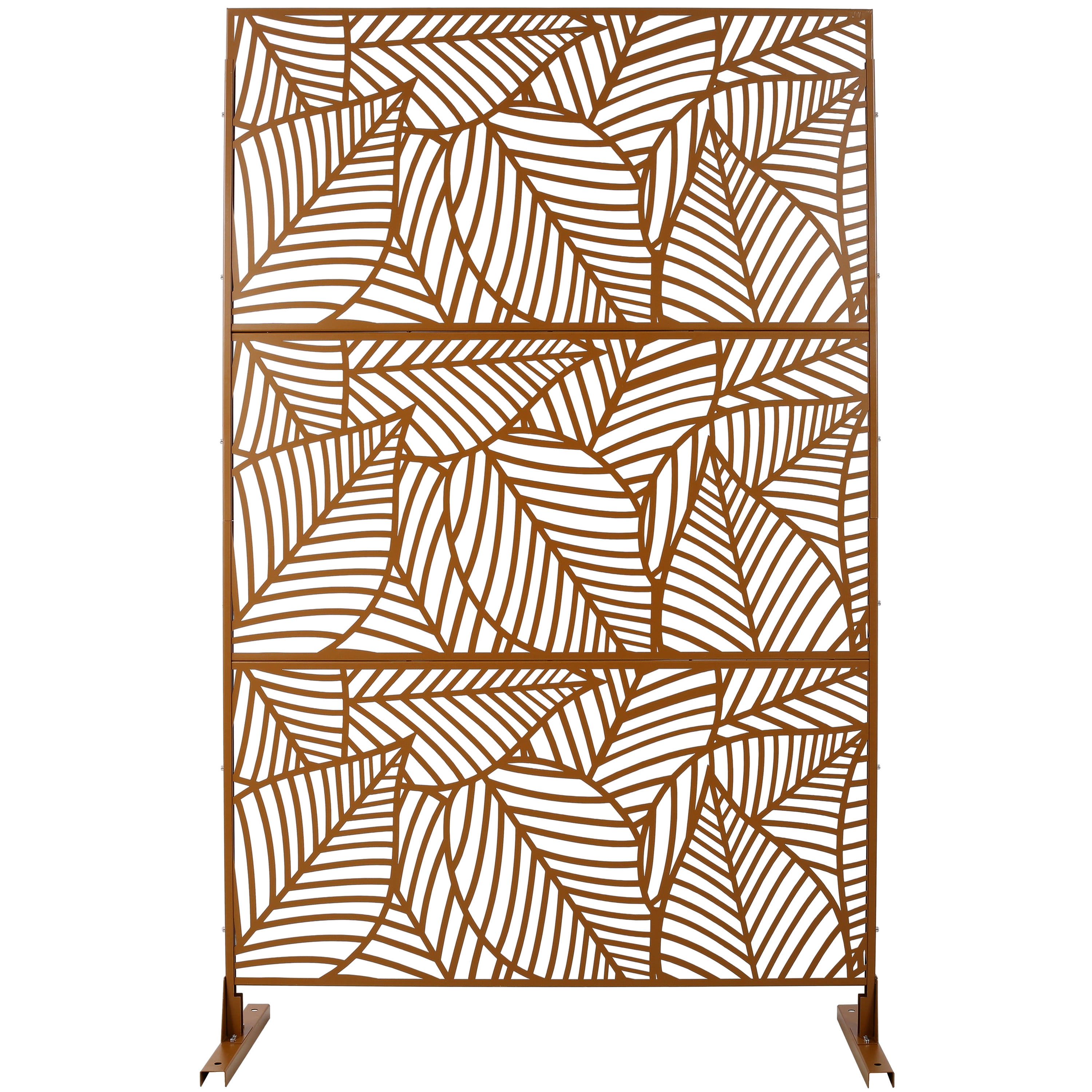Outdoor & Indoor Privacy Screen Metal Privacy Screen 76" Hx48" W, Freestanding Decorative Privacy Screen for Deck Balcony Patio, Privacy Fence Panels for Outside Lawn Garden