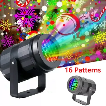 Outdoor/Indoor Projector: 16-Pattern LED Projection Light for Christmas Decorations, Party, Wedding, Garden, and Yard Lighting