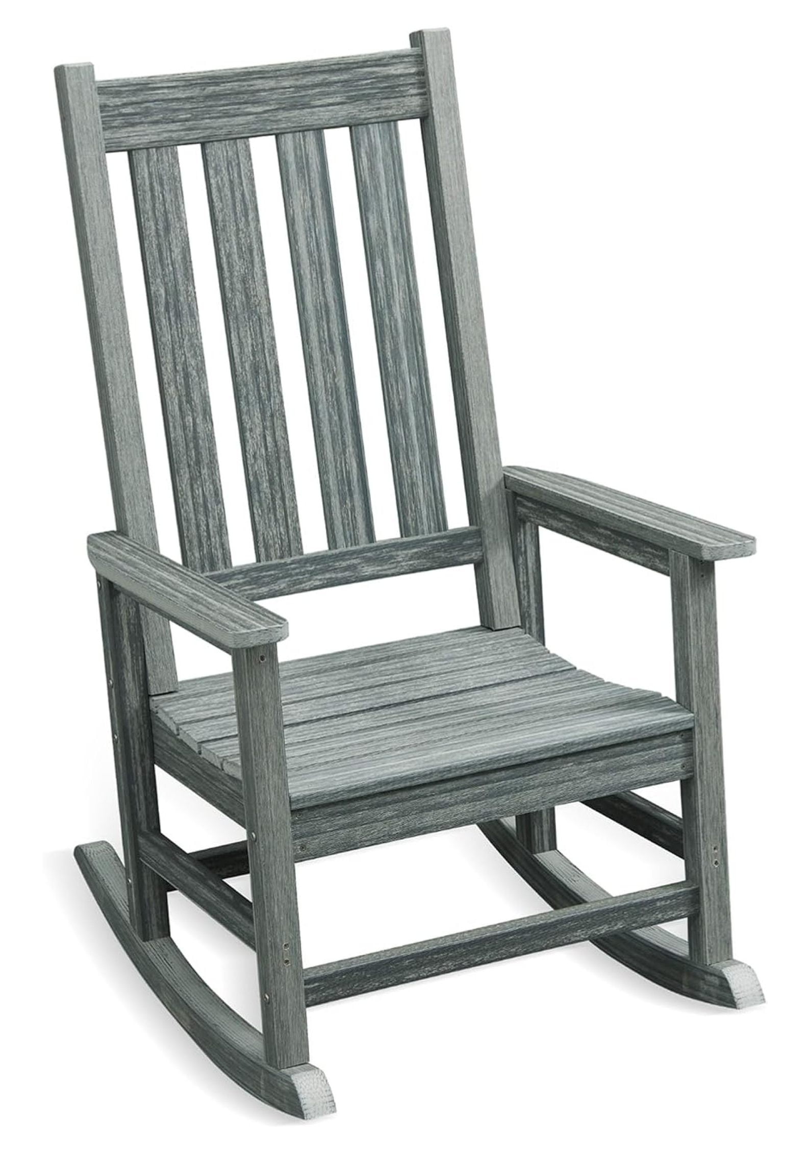 Outdoor/Indoor Rocking Chair, HDPE Rocking Chair with Wide Contoured ...