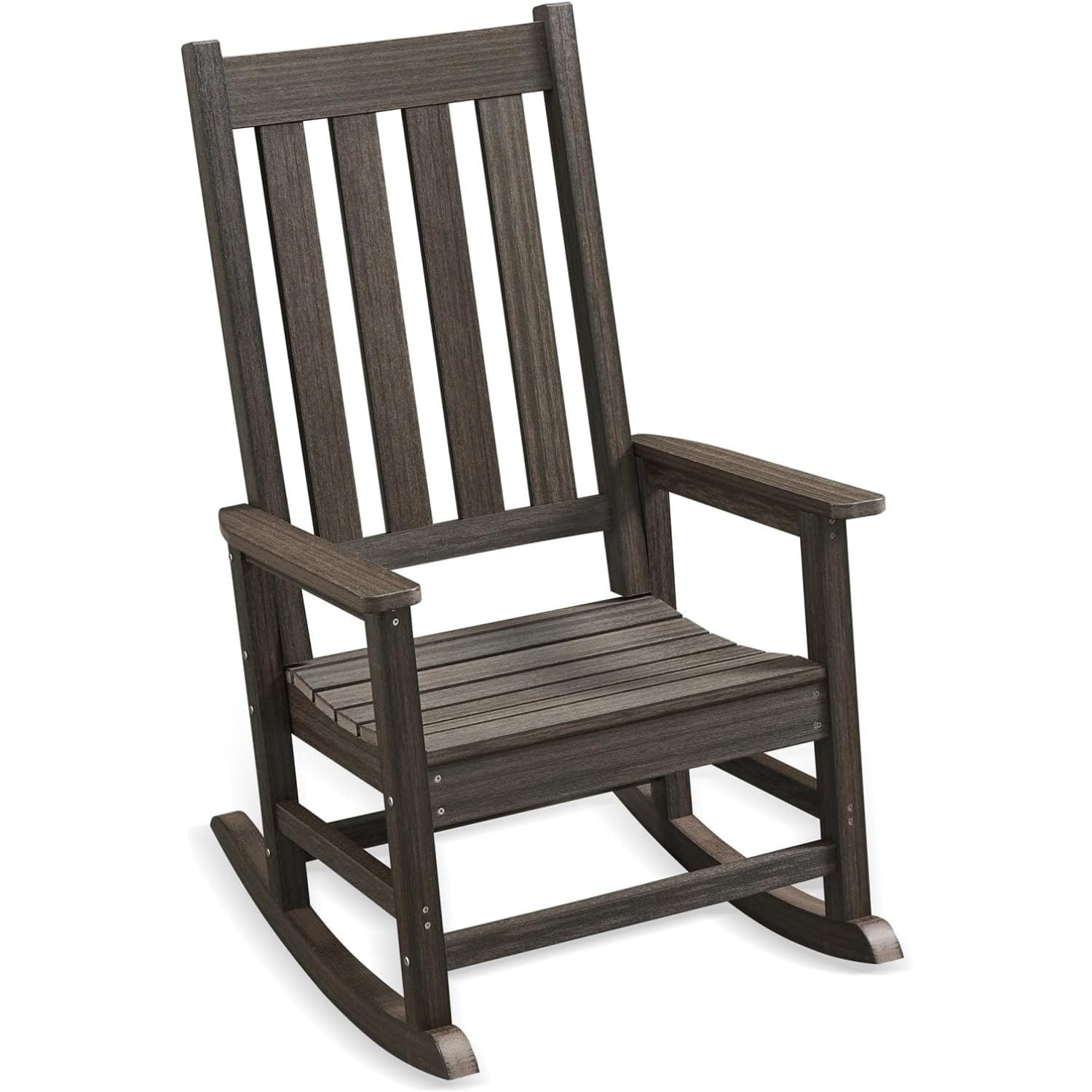 Outdoor Indoor Rocking Chair, HDPE Poly Rocking Chair with Wide ...