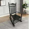 thumbnail image 1 of Outdoor Indoor Rocking Chair,all Weather Resistant Lumber Porch Rocker With Slatted Back, Wooden Chair For Patio, Deck, Garden, Balcony, Backyard, Load Bearing 250 Lbs, Black, 1 of 9
