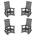 Outdoor & Indoor Rocking Chairs Set of 4, Allweather Porch Rocker with
