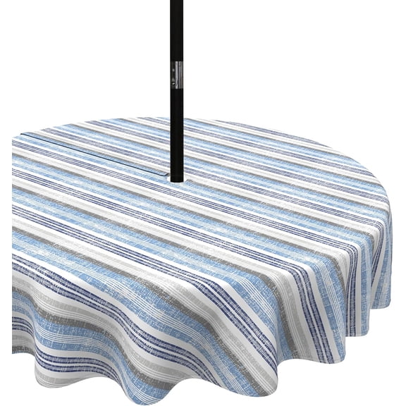 Outdoor/Indoor Round Tablecloth, Patio Stain Resistant Table Covers with Umbrella Hole Picnic Table Cloth with Zipper for Patio Garden Buffet Table Decoration, 60", Round, Paisley Multi