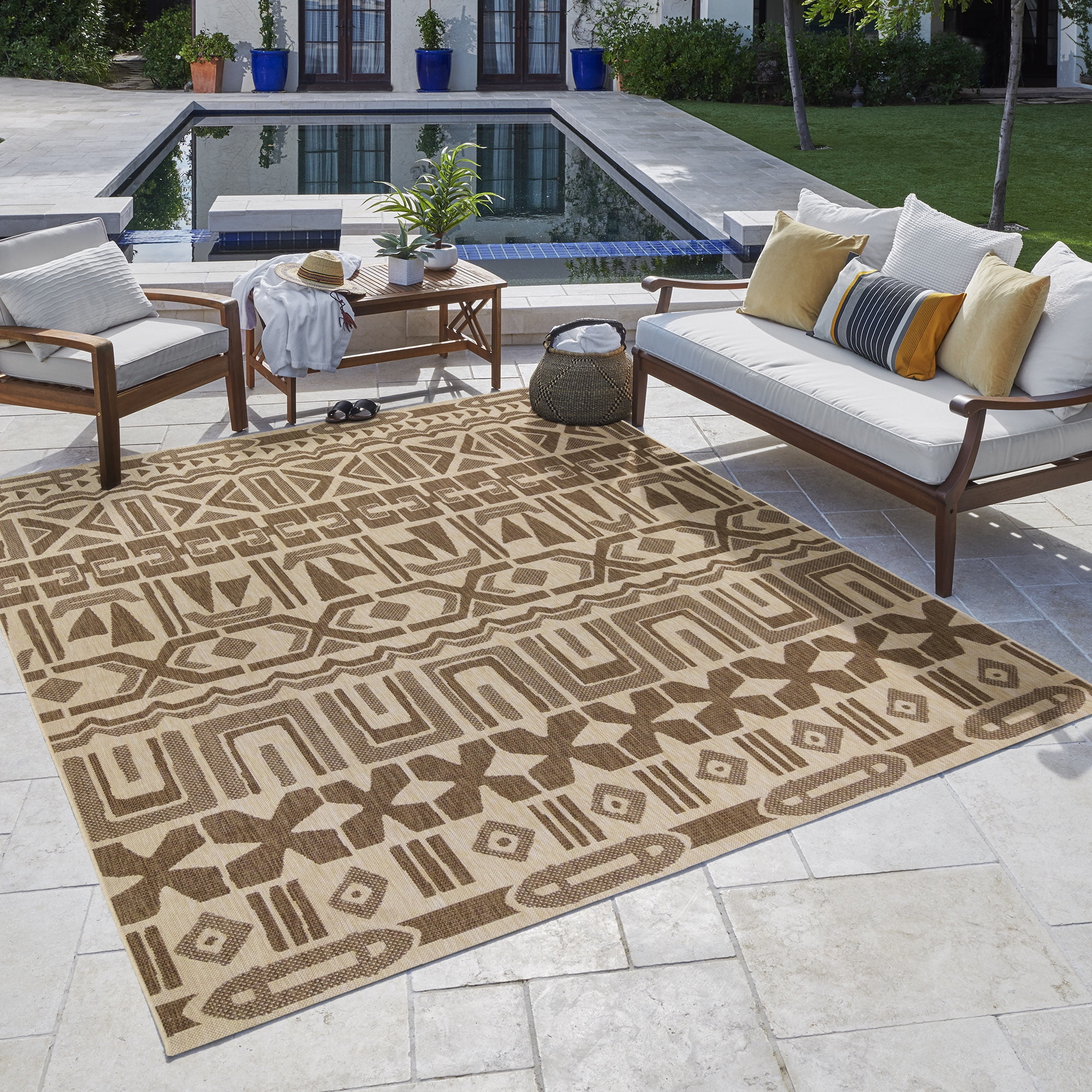 Mad Mats Moroccan Cool Silver Outdoor Mat 4'x6