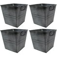 thumbnail image 1 of Outdoor/Indoor Set of 4 Planters Square 6"x6"x6" Metal, Galvanized, Tin Platinum Finish, 1 of 4