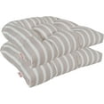 thumbnail image 1 of Outdoor/Indoor Sunbrella Set of 2 Pieces Seat Cushions, Wicker Seat, U Cushions, Patio Furniture Cushions 19 inch x 18 inch x 4 inch Water and Fade Resistant Shore Linen, 1 of 7
