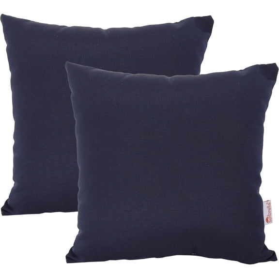 Outdoor/Indoor Sunbrella Throw Pillows Square Set of 2 Pieces 18"x18" Canvas Navy - Cover Only, Insert Not Included