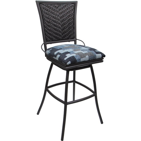 Outdoor Indoor Swivel Bar Stool 30" Erin Armless - Craftsman Flint Fabric - Gray