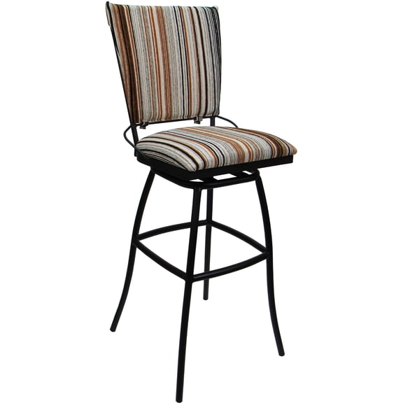 Outdoor Indoor Swivel Bar Stool Jenna PB Armless Driftwood Nutmeg Fabric - Black