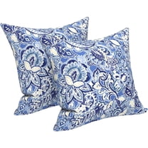 Outdoor/Indoor Throw Pillows Covers, Decorative Throw Pillows Covers , 18"x18" Square Throw Pillows Covers Bed, Couch, and Patio Furniture, Set of 2, Floral Bluish Violet