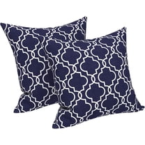 Outdoor/Indoor Throw Pillows Covers, Decorative Throw Pillows Covers , 18"x18" Square Throw Pillows Covers Bed, Couch, and Patio Furniture (Set of 2, Carmody Navy)