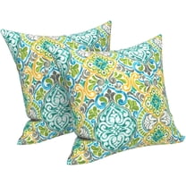 Outdoor/Indoor Throw Pillows Covers, Decorative Throw Pillows Covers , 18"x18" Square Throw Pillows Covers Bed, Couch, and Patio Furniture, Set of 2, Damask Green