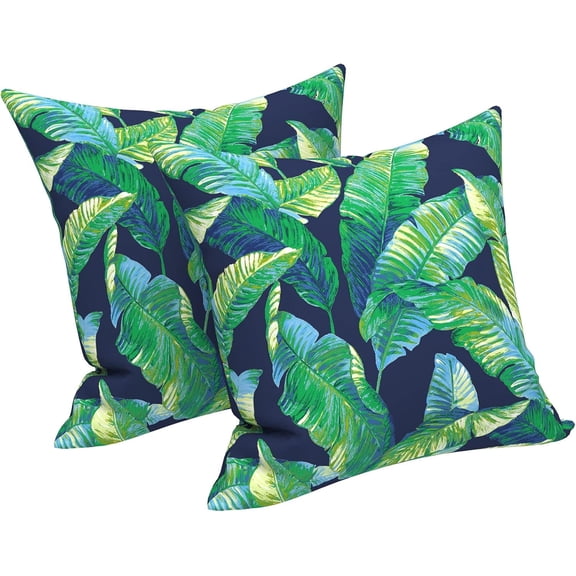 Outdoor/Indoor Throw Pillows Covers, Decorative Throw Pillows Covers , 18"x18" Square Throw Pillows Covers Bed, Couch, and Patio Furniture (Set of 2, Hanalei Lagoon)