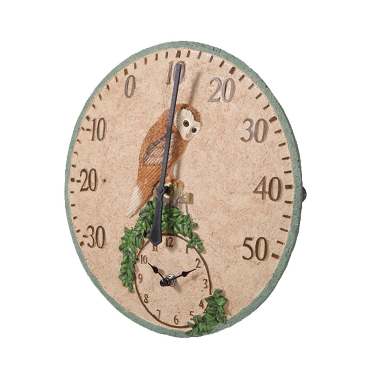 Outdoor Indoor Wall Clock with Thermometers Operated Clock Digital Weather Thermometers Garden Decors