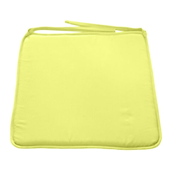 Outdoor Indoor Waterproof Seat Cushions Square Seat Cushion with Ties 15.75x15.75 Inch Patio Chair Cushion with Ties Machine Washable Seat Pad for Home Garden Kitchen Dining Office Chair, Yellow