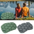 thumbnail image 1 of Outdoor Inflatable Camping Mat | Moisture Proof Cushion Pad | Portable Foldable Nylon Seat | Thickened Wear Resistant | Lightweight 55g | 36x28x5cm | 1 Pack | Green Gray, 1 of 6