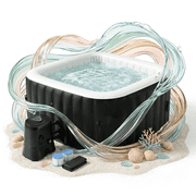 Inflatable Hot Tub for 6 Person, Square 240 Gallon Hot Tubs Spa with Pump and Accessories, Blow up Hot Tub Jacuzzi Spa, Heating up to 104 F