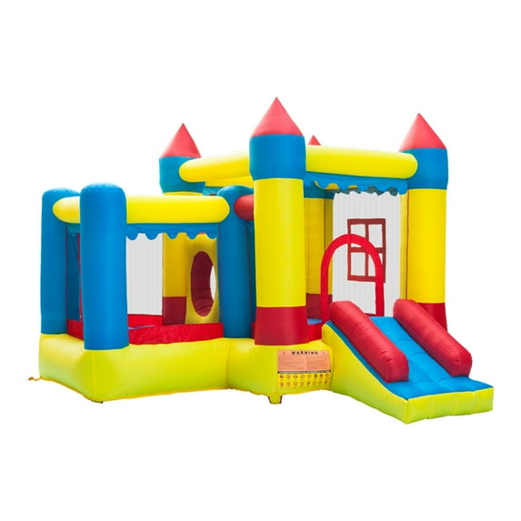Outdoor Inflatable Jumping Castle, Kids Play Bounce House with Slide, Without Blower