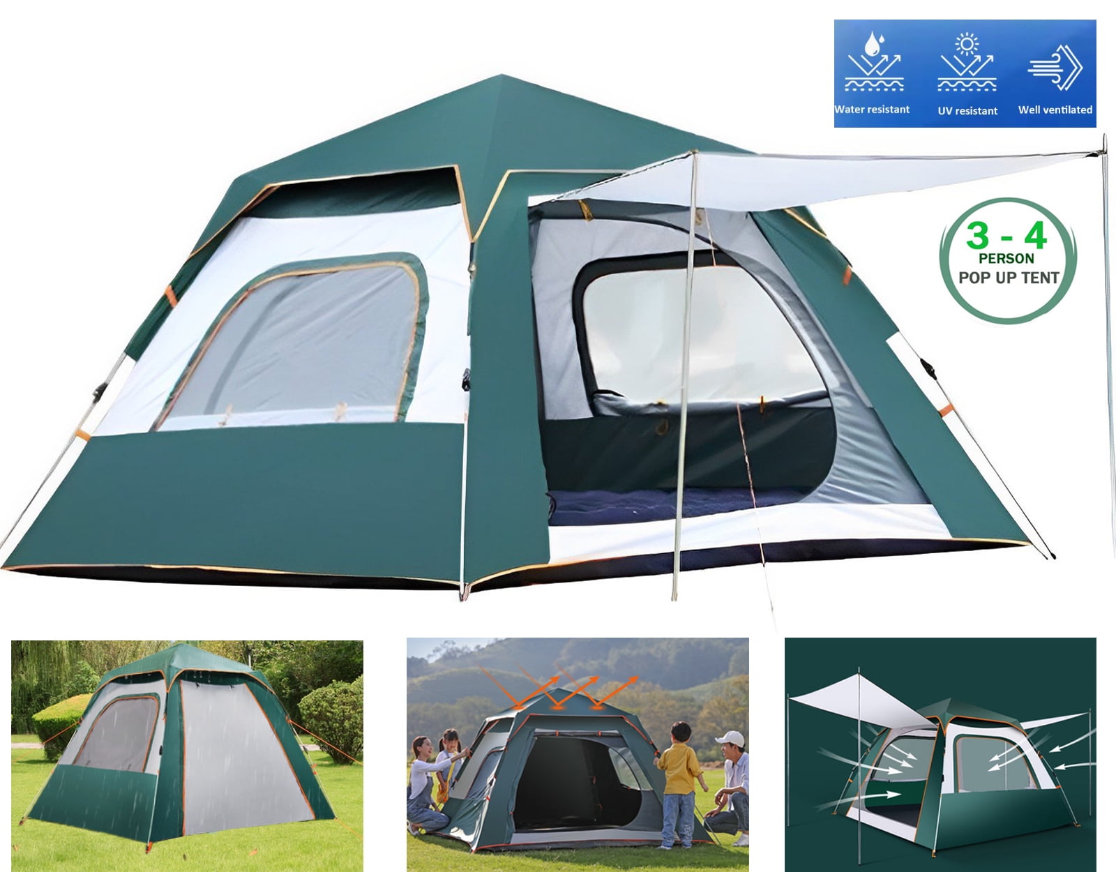 Outdoor Instant Tents, 4 Person Camping Tents, Maiiann Waterproof