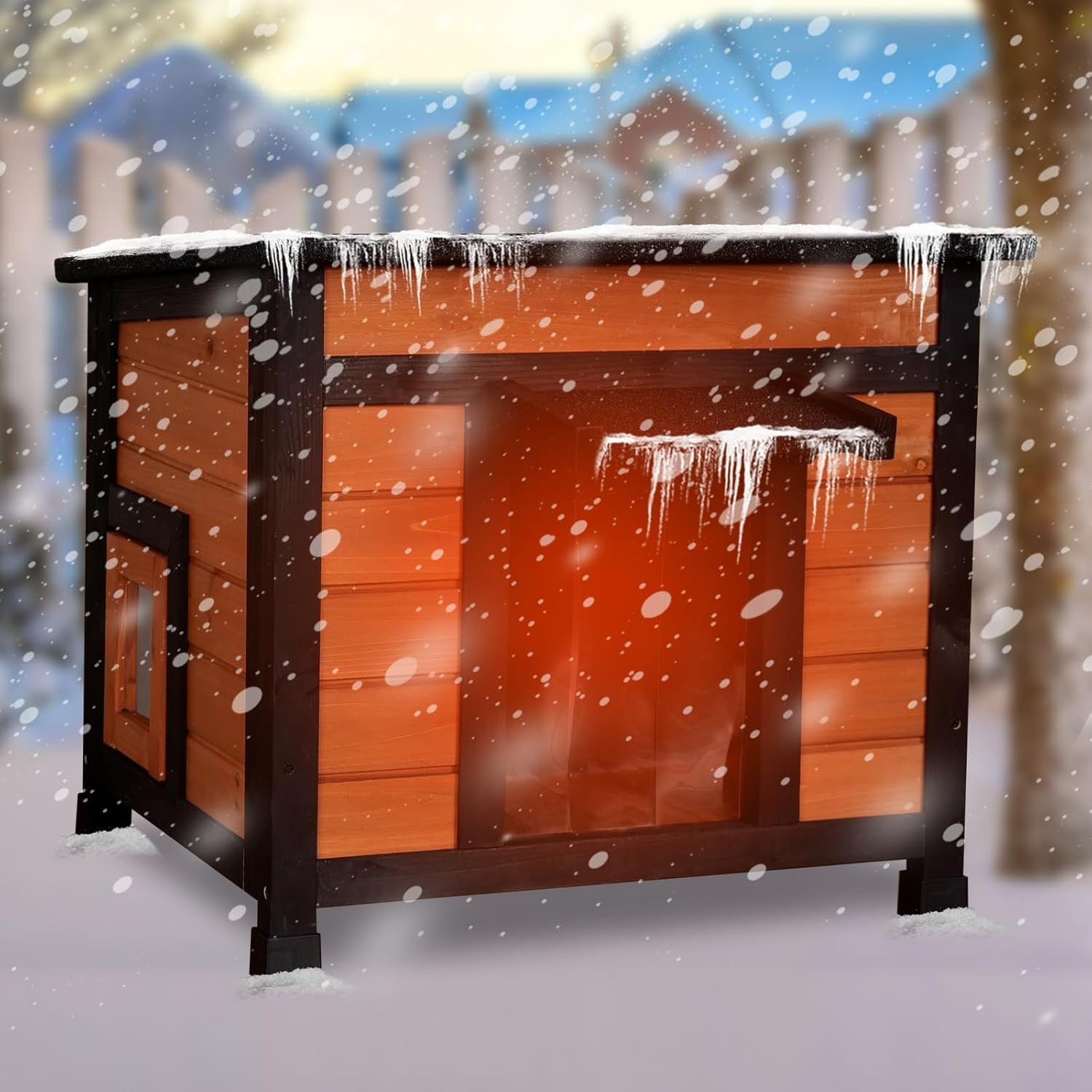 Outdoor Insulated Cat House Feral Cat Shelter Outside Cat Enclosure for ...