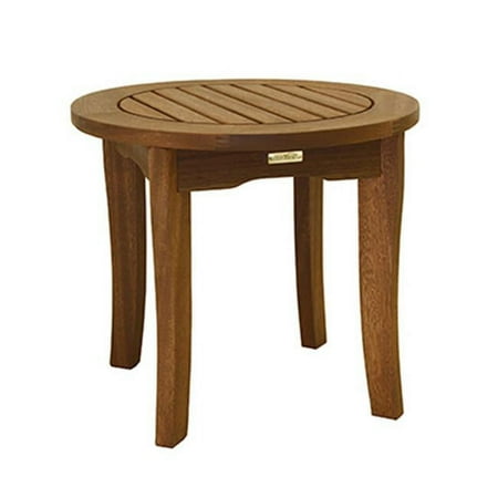 Outdoor Interiors 20 in. Round Eucalyptus End Table
