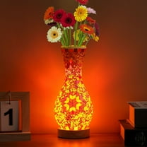 Turkish Mosaic Table Lamp for Living Room or Bedroom Decoration with Glass Vase and USB Power