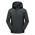 thumbnail image 1 of Outdoor Jacket for Men Winter Hiking Tooling Hooded Jacket Coat Windbreaker Hooded Rain Coat for Traveling Climbing Hiking Men's Outdoor Waterproof Hooded Jacket, Gray&XXL, 1 of 2
