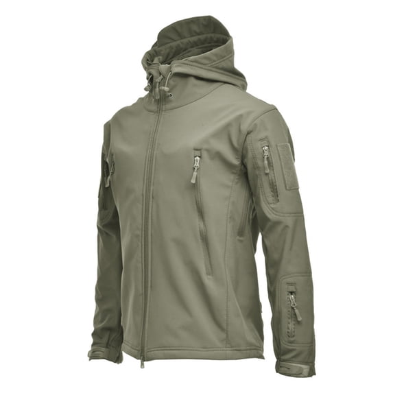 Outdoor Jackets For Women Stand Collar Hooded Zip Up Cardigan Casual Sports Stylish Outwear With Zipper Pockets (XL, Army Green)