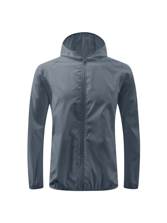 Outdoor Jackets for Women Lightweight Long Sleeve Sun Protection Hoodie Skin Full Waterproof Running Travel Windbreaker Jackets for Women Gray 3XL