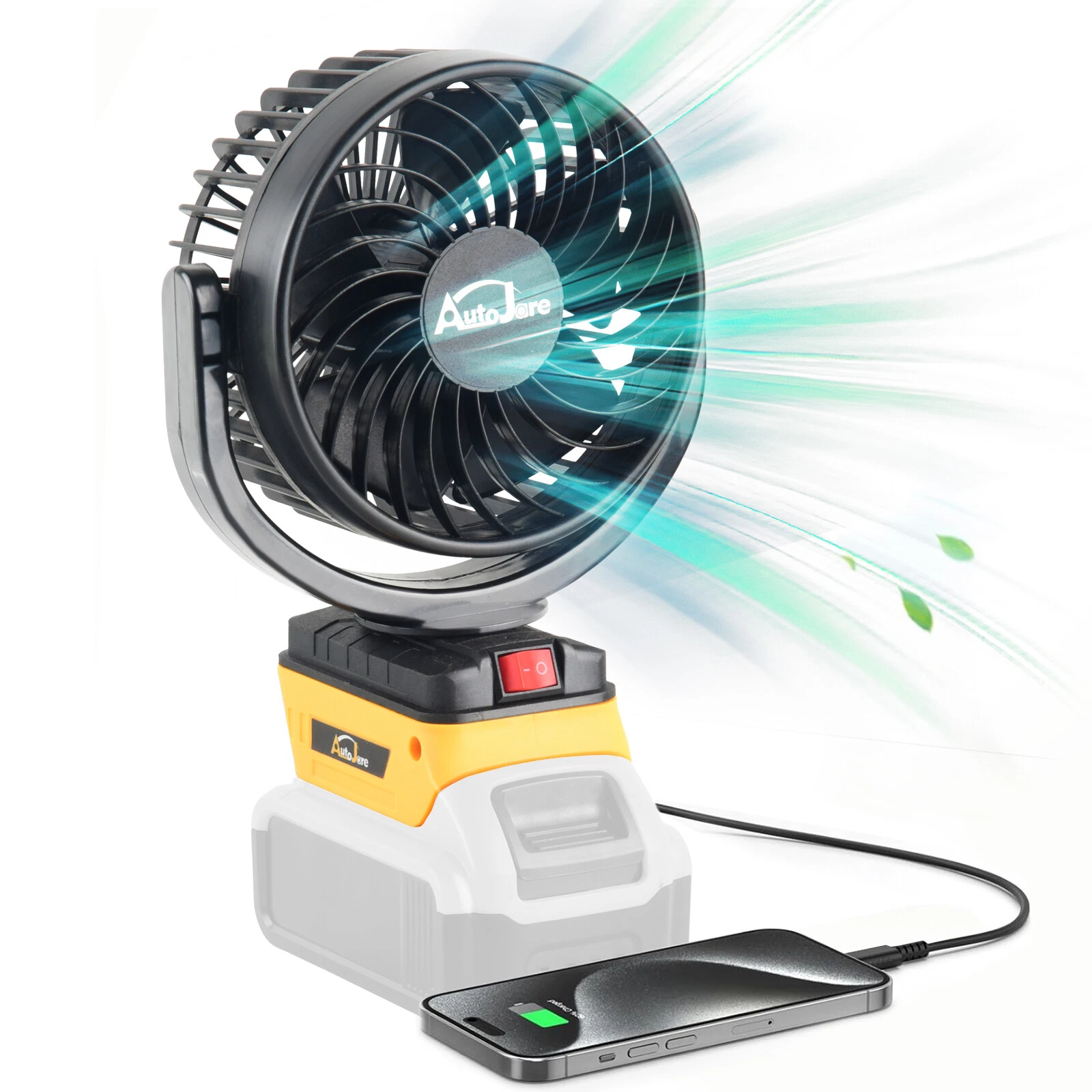 Outdoor Jobsite Fan For Dewalt 20V MAX Li-ion Battery Portable