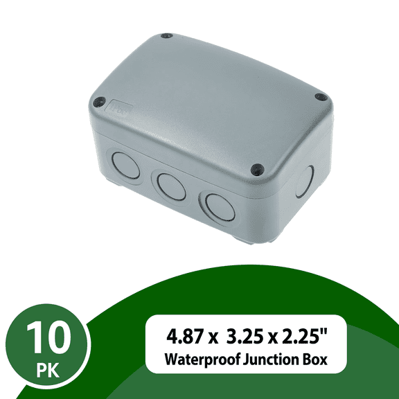 Outdoor Junction Box Waterproof,NineLeaf Outdoor Electrical Boxes Weatherproof with Reserved Holes,IP66 PVC/ABS Dustproof,4.9x3.3x2.3In(125x86x62MM),Watertight for Indoor Outdoor Use,10PK