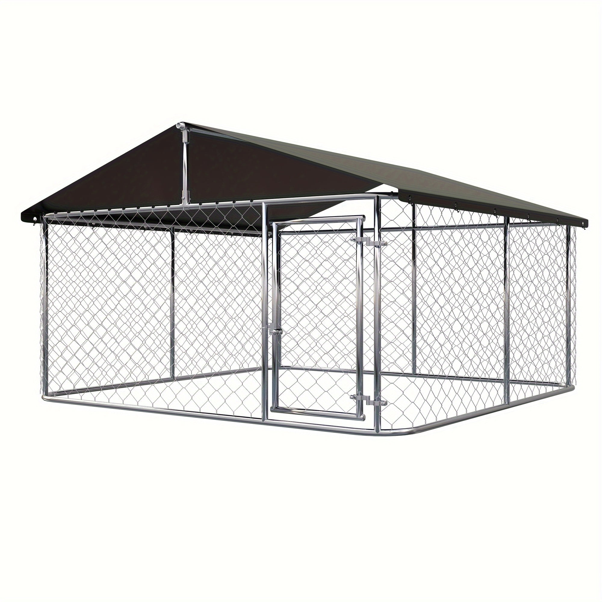Outdoor Kennel, Heavy-duty Dog ​​cage, Large Mesh Pet Cage, Steel Fence with Safety Lock, 79''x79'' (2mx2m).