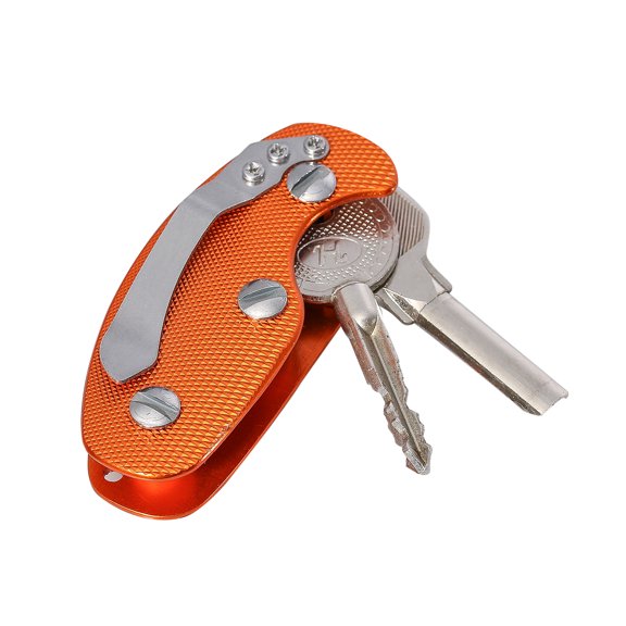 BESTYASH Aluminum Alloy Keychain with Pocket Clip, Key Holder, 1 Set, Orange, Lightweight and Stylish