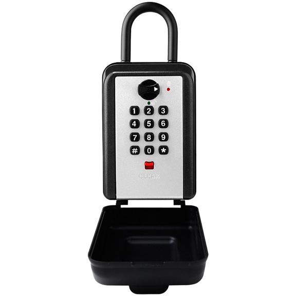 Outdoor Key Safe Box with Customizable Code Push Button Waterproof Gray