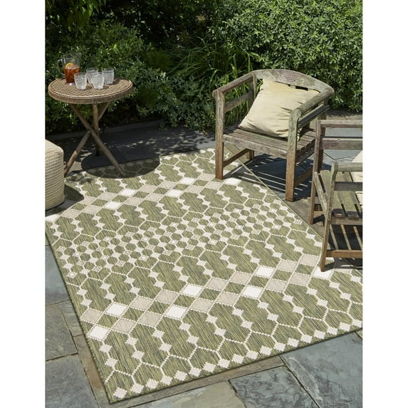 Outdoor Khence Collection Area Rug Green - 10'x14'