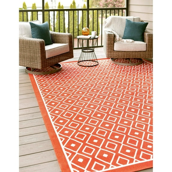 Outdoor Khence Collection Area Rug Rust Red - 4'1"x6'1"