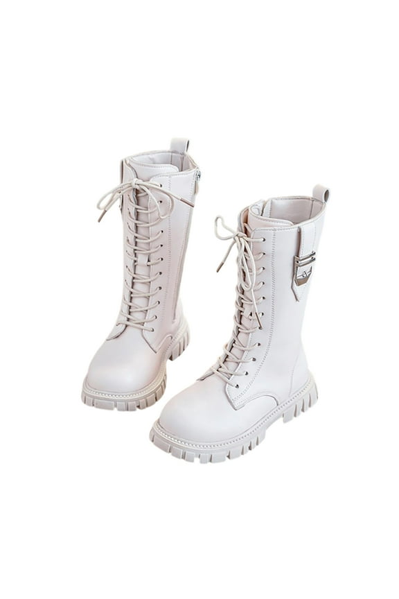 Outdoor Kids Hiking Waterproof Lace-up Comfort Outdoor Boots Beige 5-5.5 Years