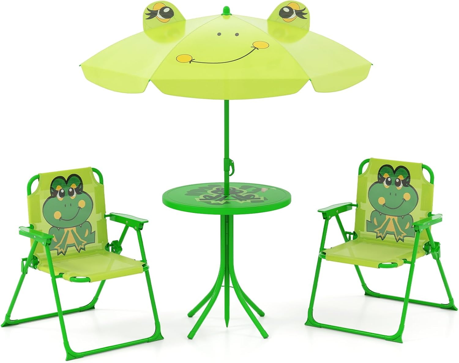 Outdoor Kids Picnic Table with Umbrella & 2 Folding Chairs Portable — free download