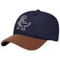 thumbnail image 1 of Outdoor Kids Sun Hat Quick Dry Bucket Hat for Boys Girls UPF 50+ Summer Beach Hats Retro Denim Dinosaur Baseball Cap For Kids Distressed Baseball Cap Cartoon Boys Hat, 1 of 7