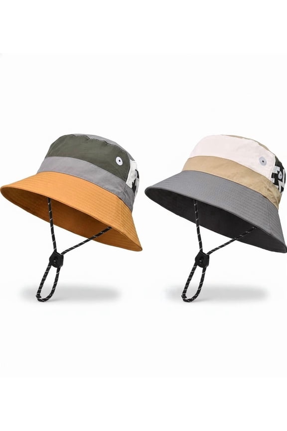 Outdoor Kids Sun Hat Quick Dry Bucket Hat, Patchwork Multi-Color for Boys & Girls 8-15 Years, UPF 50+ Summer Beach Hats