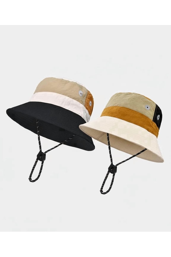 Outdoor Kids Sun Hat Quick Dry Bucket Hat, Patchwork Multi-Color for Boys & Girls 8-15 Years, UPF 50+ Summer Beach Hats