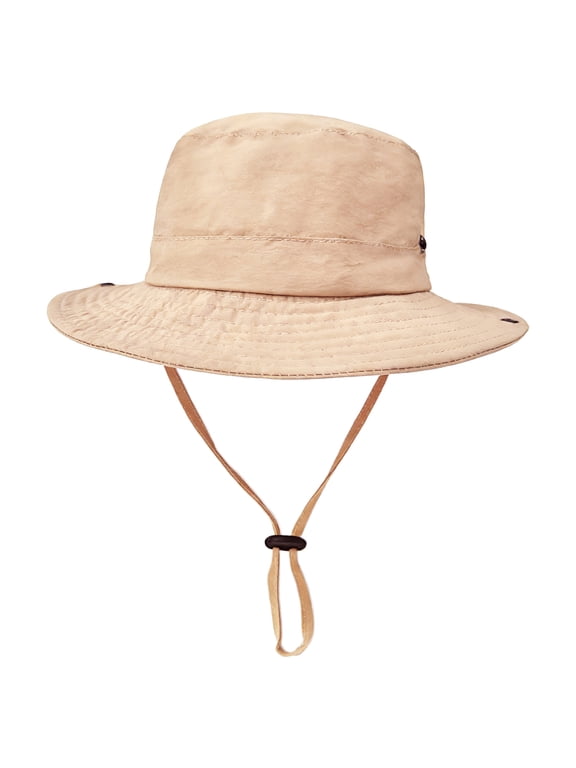 Outdoor Kids Sun Hat UPF 50+ Quick Dry Foldable Bucket Hat Lightweight Adjustable Fishing Safari Hat for Girls and Boys Khaki