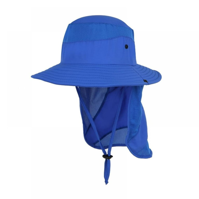 Outdoor Kids Sun Hat Wide Brim Fishing Hat with Neck Flap,Boys Girls Infant  Toddler Bucket Hat Cute UV Protection Cap 