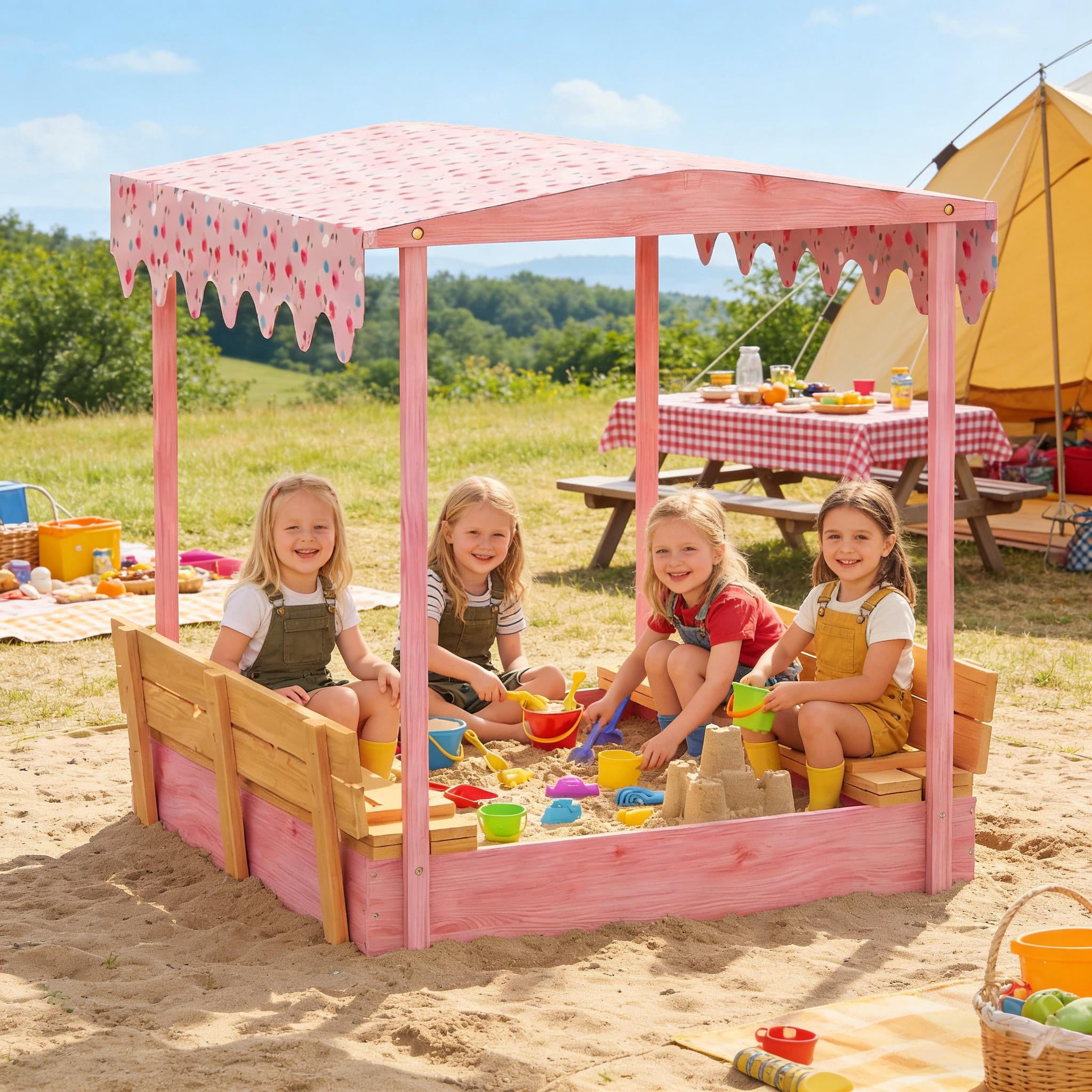 Outdoor Kids Wooden Sandbox