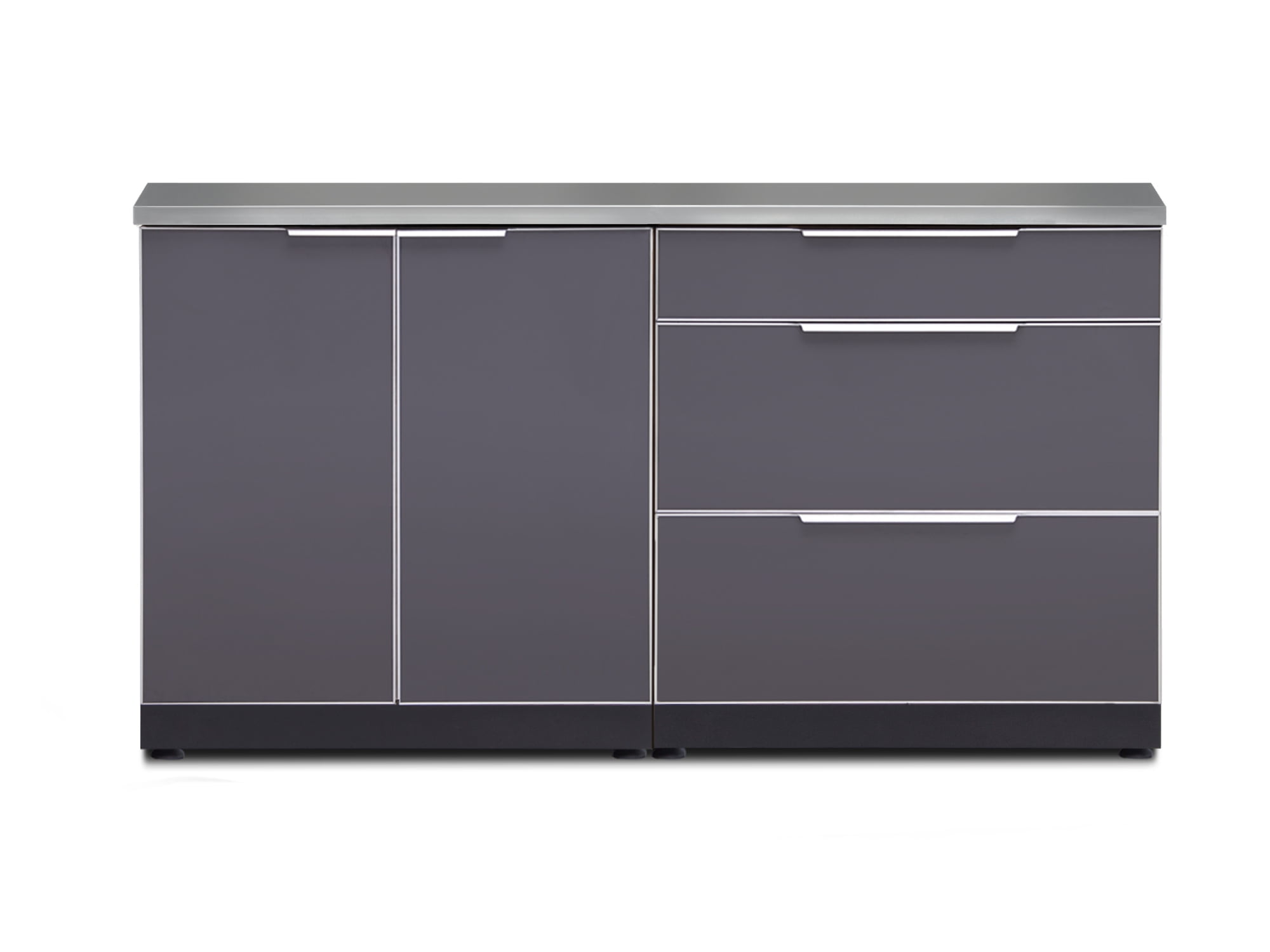 Slate Gray Aluminum 64" Modular Outdoor Kitchen Cabinet Set