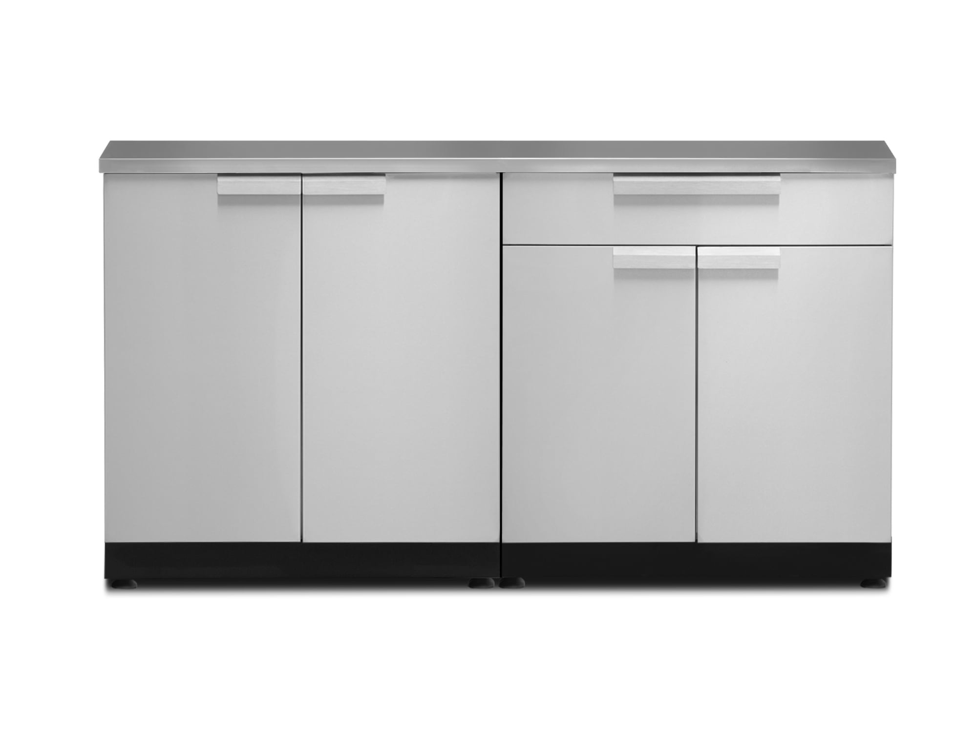 Grey Driftwood and Stainless Steel Outdoor Kitchen Set